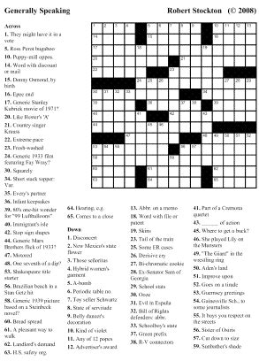 generally speaking crossword clue